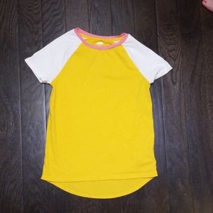 Old Navy T Shirt Yellow Pink White Girls L 10/12